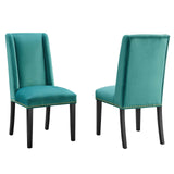 Baron Performance Velvet Dining Chairs - Set of 2 Teal EEI-5012-TEA