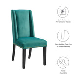 Baron Performance Velvet Dining Chairs - Set of 2 Teal EEI-5012-TEA