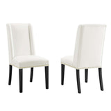Baron Performance Velvet Dining Chairs - Set of 2 White EEI-5012-WHI