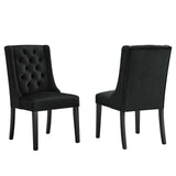 Baronet Performance Velvet Dining Chairs - Set of 2 Black EEI-5013-BLK