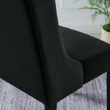 Baronet Performance Velvet Dining Chairs - Set of 2 Black EEI-5013-BLK