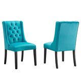 Baronet Performance Velvet Dining Chairs - Set of 2 Blue EEI-5013-BLU