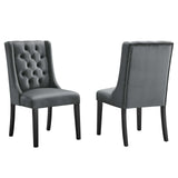 Baronet Performance Velvet Dining Chairs - Set of 2 Gray EEI-5013-GRY