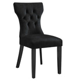 Silhouette Performance Velvet Dining Chairs - Set of 2 Black EEI-5014-BLK