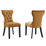 Silhouette Performance Velvet Dining Chairs - Set of 2 Cognac EEI-5014-COG