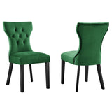 Silhouette Performance Velvet Dining Chairs - Set of 2 Emerald EEI-5014-EME