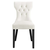 Silhouette Performance Velvet Dining Chairs - Set of 2 White EEI-5014-WHI
