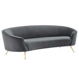 Marchesa Upholstered Performance Velvet Sofa Gray EEI-5015-GRY