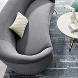 Marchesa Upholstered Performance Velvet Sofa Gray EEI-5015-GRY