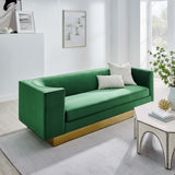 Eminence Upholstered Performance Velvet Sofa Emerald EEI-5016-EME