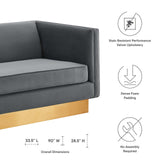 Eminence Upholstered Performance Velvet Sofa Gray EEI-5016-GRY