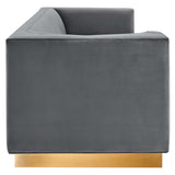Eminence Upholstered Performance Velvet Sofa Gray EEI-5016-GRY
