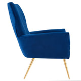 Renata Button Tufted Performance Velvet Armchair Navy EEI-5020-NAV