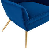 Renata Button Tufted Performance Velvet Armchair Navy EEI-5020-NAV