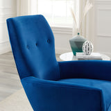 Renata Button Tufted Performance Velvet Armchair Navy EEI-5020-NAV