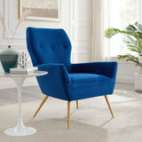 Renata Button Tufted Performance Velvet Armchair Navy EEI-5020-NAV