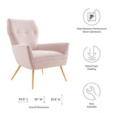 Renata Button Tufted Performance Velvet Armchair Pink EEI-5020-PNK