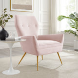 Renata Button Tufted Performance Velvet Armchair Pink EEI-5020-PNK