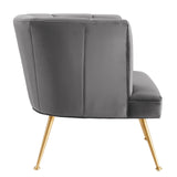 Veronica Channel Tufted Performance Velvet Armchair Gray EEI-5023-GRY