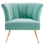 Veronica Channel Tufted Performance Velvet Armchair Mint EEI-5023-MIN