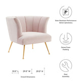 Veronica Channel Tufted Performance Velvet Armchair Pink EEI-5023-PNK