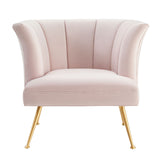 Veronica Channel Tufted Performance Velvet Armchair Pink EEI-5023-PNK