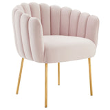 Sanna Channel Tufted Performance Velvet Armchair Pink EEI-5024-PNK