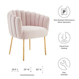 Sanna Channel Tufted Performance Velvet Armchair Pink EEI-5024-PNK