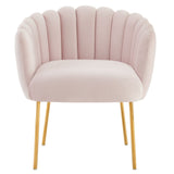 Sanna Channel Tufted Performance Velvet Armchair Pink EEI-5024-PNK