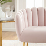 Sanna Channel Tufted Performance Velvet Armchair Pink EEI-5024-PNK