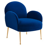 Transcend Performance Velvet Armchair Navy EEI-5026-NAV