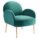 Transcend Performance Velvet Armchair Teal EEI-5026-TEA