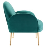 Transcend Performance Velvet Armchair Teal EEI-5026-TEA