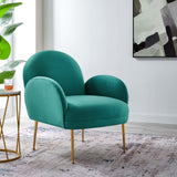 Transcend Performance Velvet Armchair Teal EEI-5026-TEA