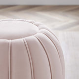 Modway Furniture Celebrate Channel Tufted Performance Velvet Ottoman XRXT Pink EEI-5034-PNK