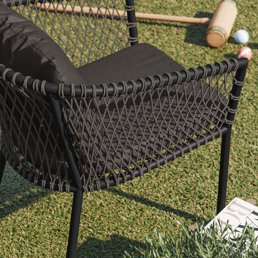 Modway Furniture Sailor Outdoor Patio Dining Armchair XRXT Charcoal Charcoal EEI-5040-CHA-CHA