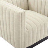 Conjure Tufted Armchair Upholstered Fabric Set of 2 Beige EEI-5045-BEI