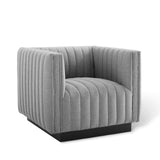 Conjure Tufted Armchair Upholstered Fabric Set of 2 Light Gray EEI-5045-LGR