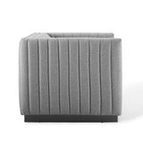 Conjure Tufted Armchair Upholstered Fabric Set of 2 Light Gray EEI-5045-LGR