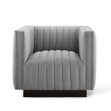 Conjure Tufted Armchair Upholstered Fabric Set of 2 Light Gray EEI-5045-LGR