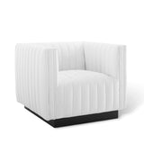 Conjure Tufted Armchair Upholstered Fabric Set of 2 White EEI-5045-WHI