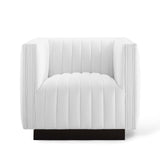 Conjure Tufted Armchair Upholstered Fabric Set of 2 White EEI-5045-WHI