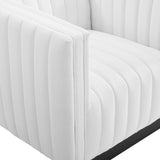 Conjure Tufted Armchair Upholstered Fabric Set of 2 White EEI-5045-WHI