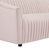 Announce Performance Velvet Channel Tufted Loveseat Pink EEI-5054-PNK