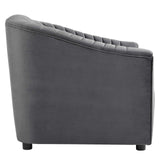 Announce Performance Velvet Channel Tufted Armchair Charcoal EEI-5055-CHA