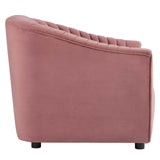 Announce Performance Velvet Channel Tufted Armchair Dusty Rose EEI-5055-DUS