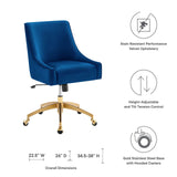Modway Furniture Discern Performance Velvet Office Chair XRXT Navy EEI-5079-NAV