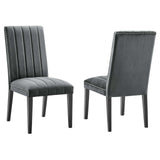 Modway Furniture Catalyst Performance Velvet Dining Side Chairs - Set of 2 XRXT Gray EEI-5081-GRY