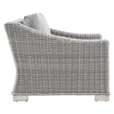 Conway 4-Piece Outdoor Patio Wicker Rattan Furniture Set Light Gray Gray EEI-5091-GRY