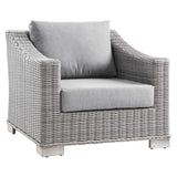 Conway 4-Piece Outdoor Patio Wicker Rattan Furniture Set Light Gray Gray EEI-5091-GRY